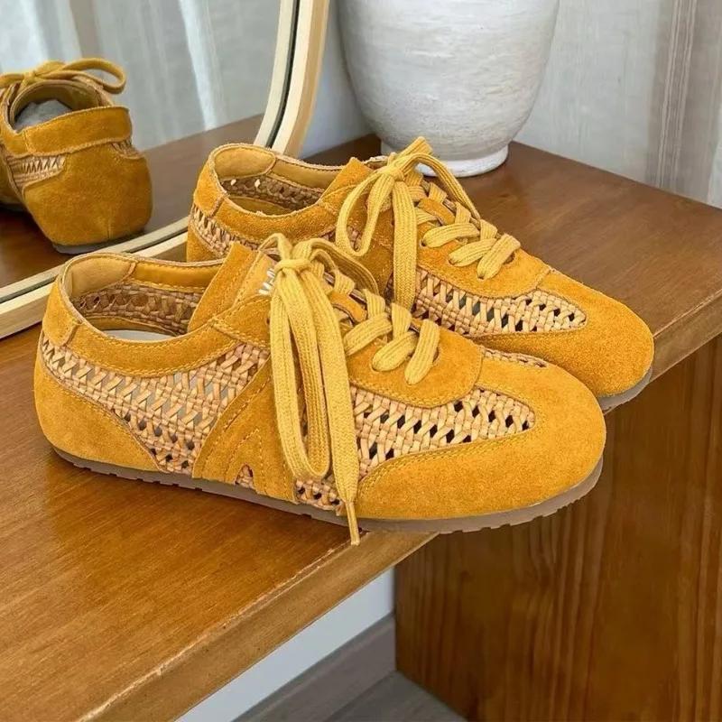 Fashion 2025 New Ladies Shoes Lace-up Women's Vulcanize Shoes Fashion Hollow Out Casual Light Comfortable Best Seller Versatile Sneakers