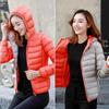 Autumn and winter new light down jacket women's hooded double-sided wear on both sides short thin lightweight coat tide