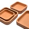 HEMU Square Wooden Fruit Salad Bowl Plate Dried Fruit Cake Snack Plates Retro  Tableware Simple Tea Tray Dessert Snack Plate