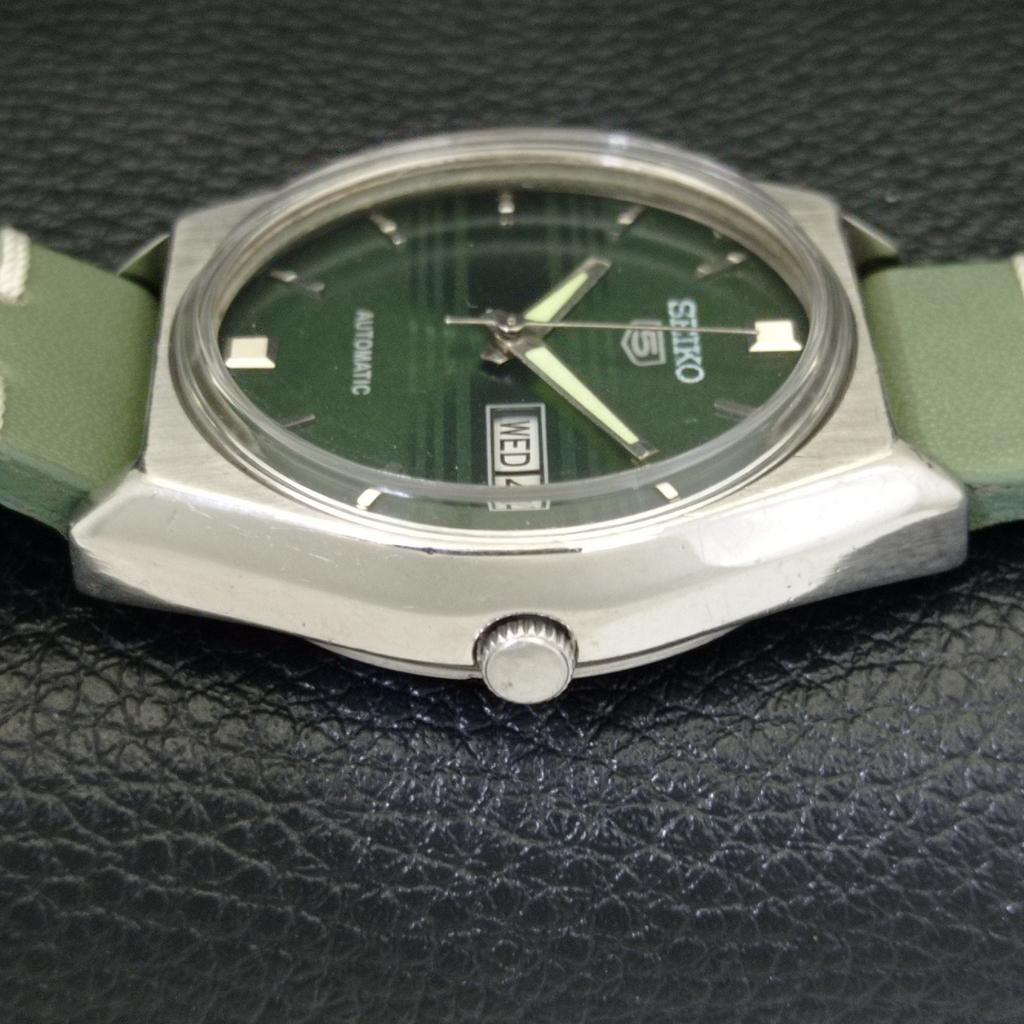VINTAGE SEIKO 5 AUTOMATIC JAPAN 6309A MENS GREEN COLOR DIAL WATCH A701288-5 R206a-a701288