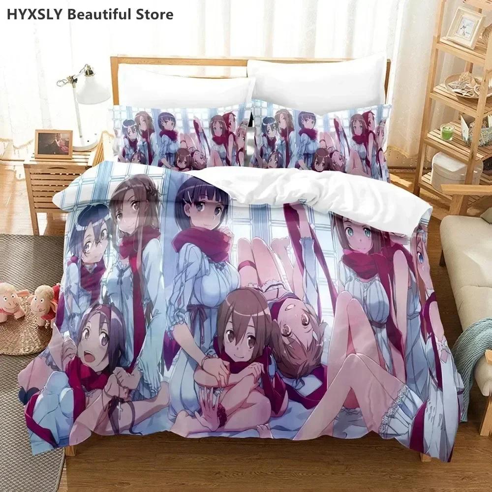 Fashion Sword Art Online Bedding Set 3D  Polyester Quilt Cover Pillowcases Queen King For Kids Gift  Duvet Cover Sets