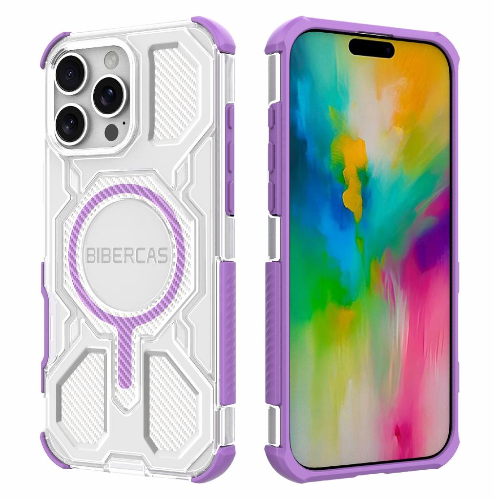 BIBERCAS J-16 Transparent Series For iPhone 16 Pro Case Compatible with MagSafe TPU+PC Phone Cover