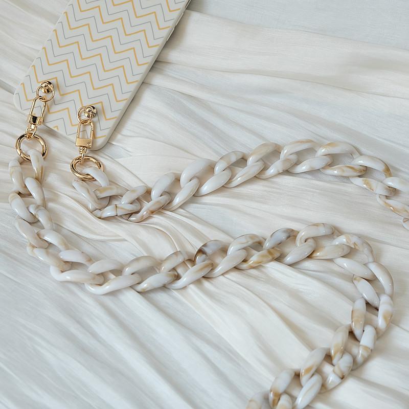 New Phone Accessory Detachable Chain Green Crossbody Resin Luxury Strap Phone Case Chains Acrylic Shoulder Lanyard Hanging Chain