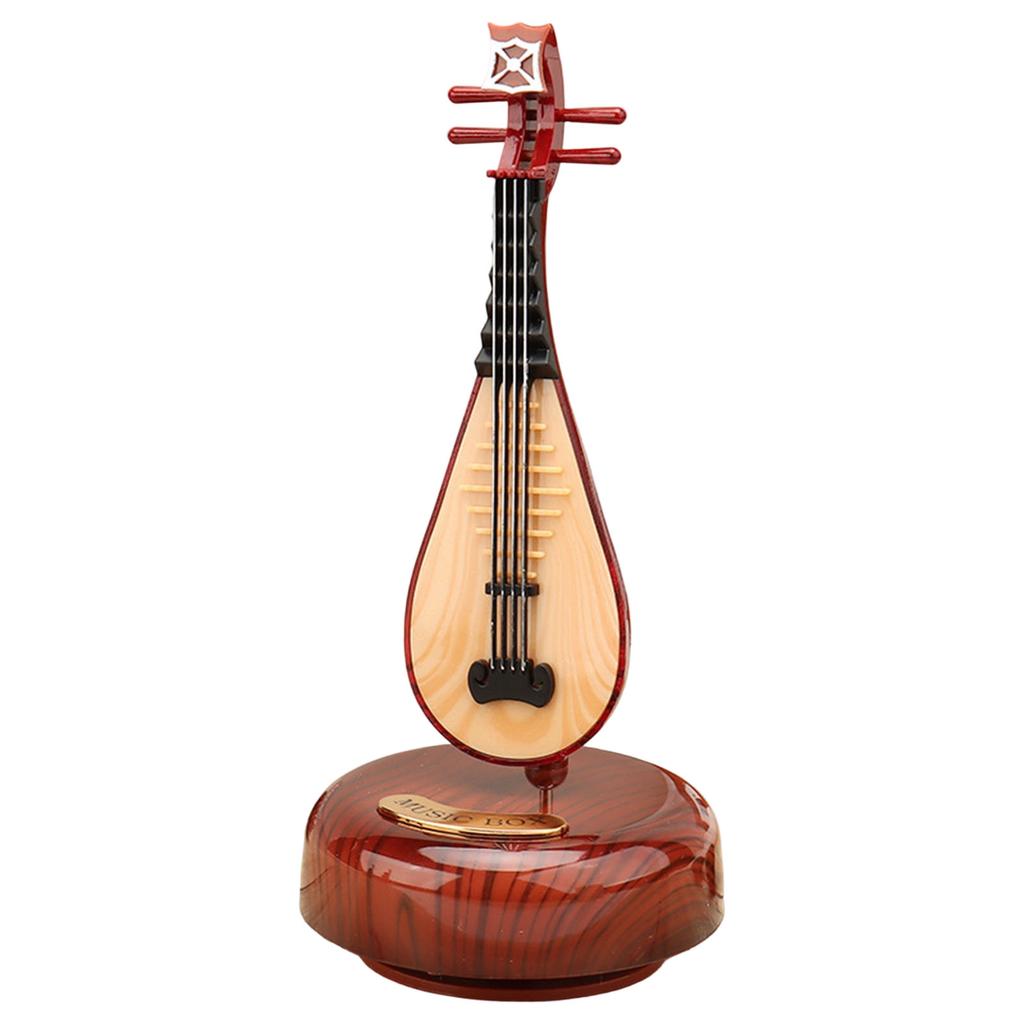 Violin Music Box,Wind Up Musical Box Violin with Rotatings Base,Mini Replicas Musical Instrument Model,Desktop Ornament