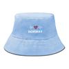 Bucket Hat With Norway Flag Print , Heart Wave Women's Cap Summer Unisex Candy Color Beach Hat