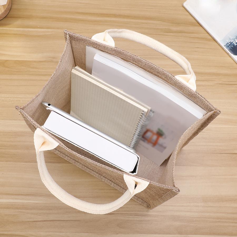 Handbag Waterproof Lunch Box Bag for Both Men and Women, Jute Tote Bag In Multiple Specifications with Large Capacity