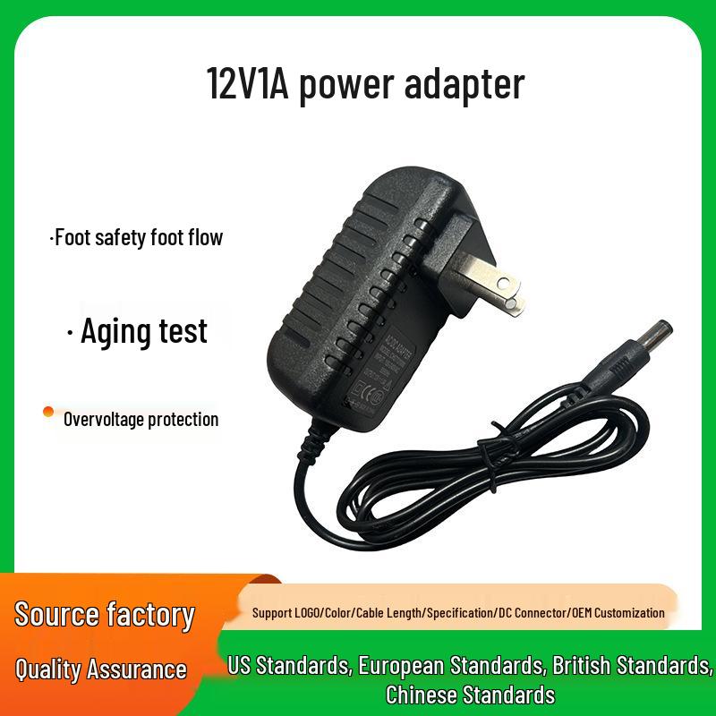 Universal 5-12V 1A Wall Plug-in Power Adapter for Monitors & LED Lights - US/EU/UK/AU Standard