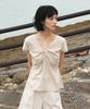 DEHEVE Twist Lace Sleeve Blouse [Beige]