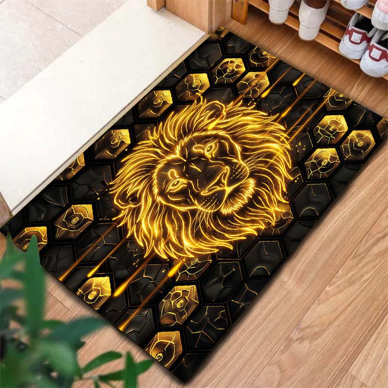 Golden animals Pattern Square Carpet,Area Rug,Carpet Rug for Living Room Bedroom Sofa Playroom Decor,Non-slip Floor Mat,Holiday Birthday Gifts