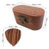 Guitar Picks Box Wooden Case Portable Holder Storage Container Solid Wood Accessories 1 Box with 5 Picks