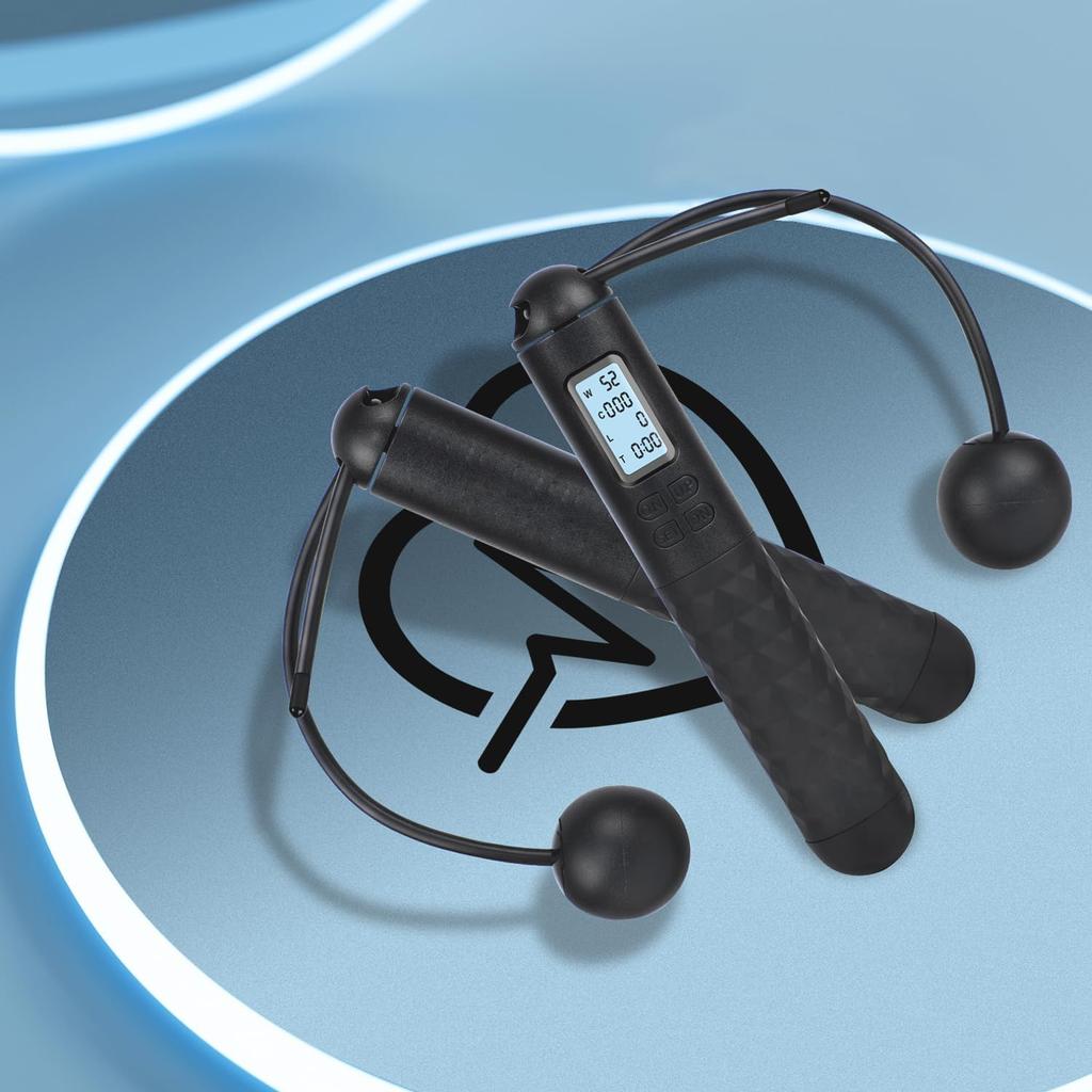 Skipping Rope with Counter, Cordless Jump Rope, Intelligent Timed Weighted Jump Rope, Adjustable Digital Counting Jump Ropes, Cordless Weighted Jump