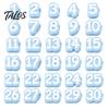 Pencil Identification System 1-20/1-30/1-50 Numbered Toppers, Reusable Classroom Labels Topper for Teachers, Tracking Markers School Organization