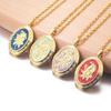 Golden Locket Pendant Mood Necklace Emotion Women Men Lovers Photo Frame Box Choker Necklaces Fashion Love Enamel Jewelry