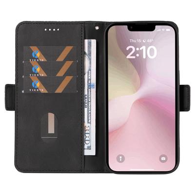 Voor iPhone 16e Portemonneehoes Ruitjespatroon Leer Schokbestendige Telefoonhoes