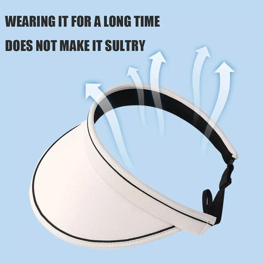 Summer Outdoor Sun Protection Visor Hat Korean Style Wide Brim UV Protection for Cycling Sports and Outdoor Activities