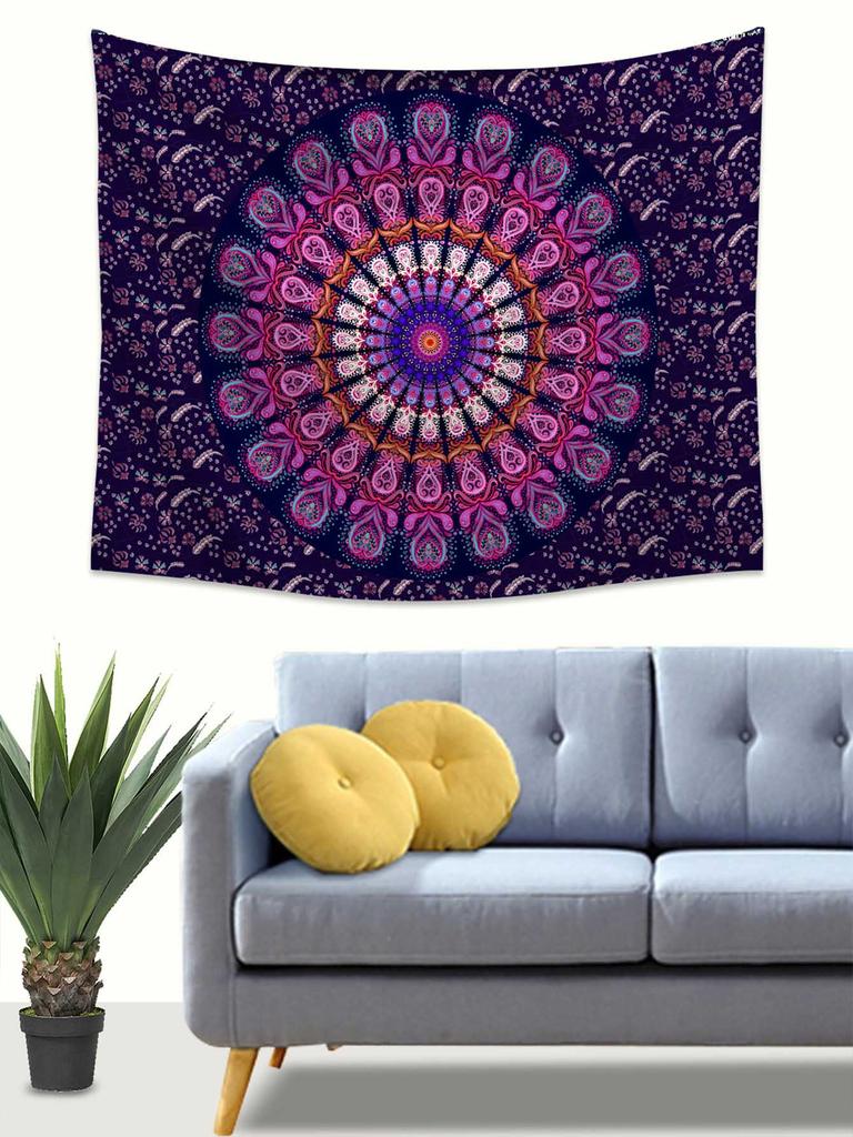 Purple Mandala Tapestry Single Sided 2DPrint Intricate Bohemian Tapestry Bedroom Living Room Wall Decor Spiritual Accessory Gift
