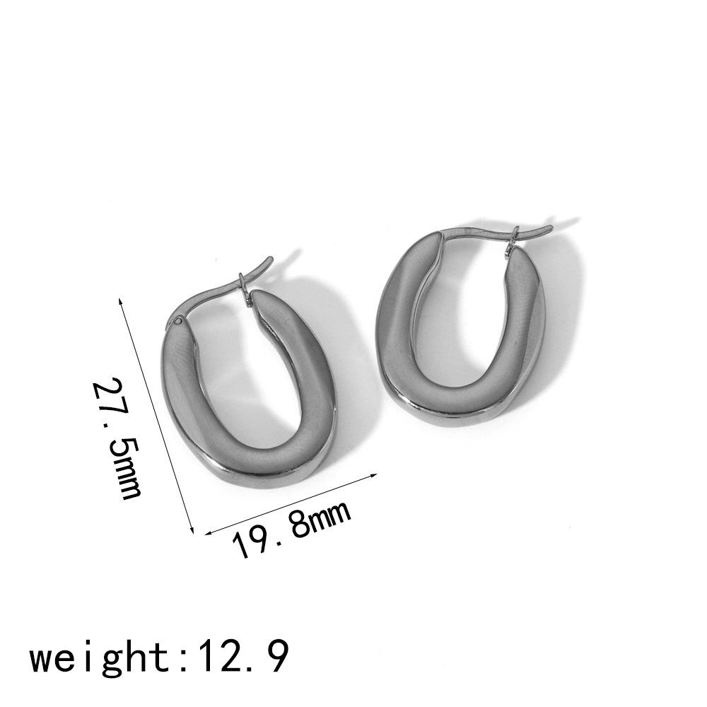 

Новые серьги-гвоздики U-образной формы из 18-каратного золота с гладкими титановыми стальными вставками, серьги не выцветают, застежки-гвоздики для девочек не выцветают