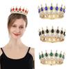Coroa de Rainha de Cristal em Liga de Metal Retro para Vestidos Formais, Baile de Formatura, Adultos, Princesa, Acessórios de Adorno para Noiva
