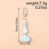 Pretty 3D Cloud Keychain Beads Pearl Key Ring Pendants for Women Girls Handbag Decor DIY Handmade Key Chain Gift