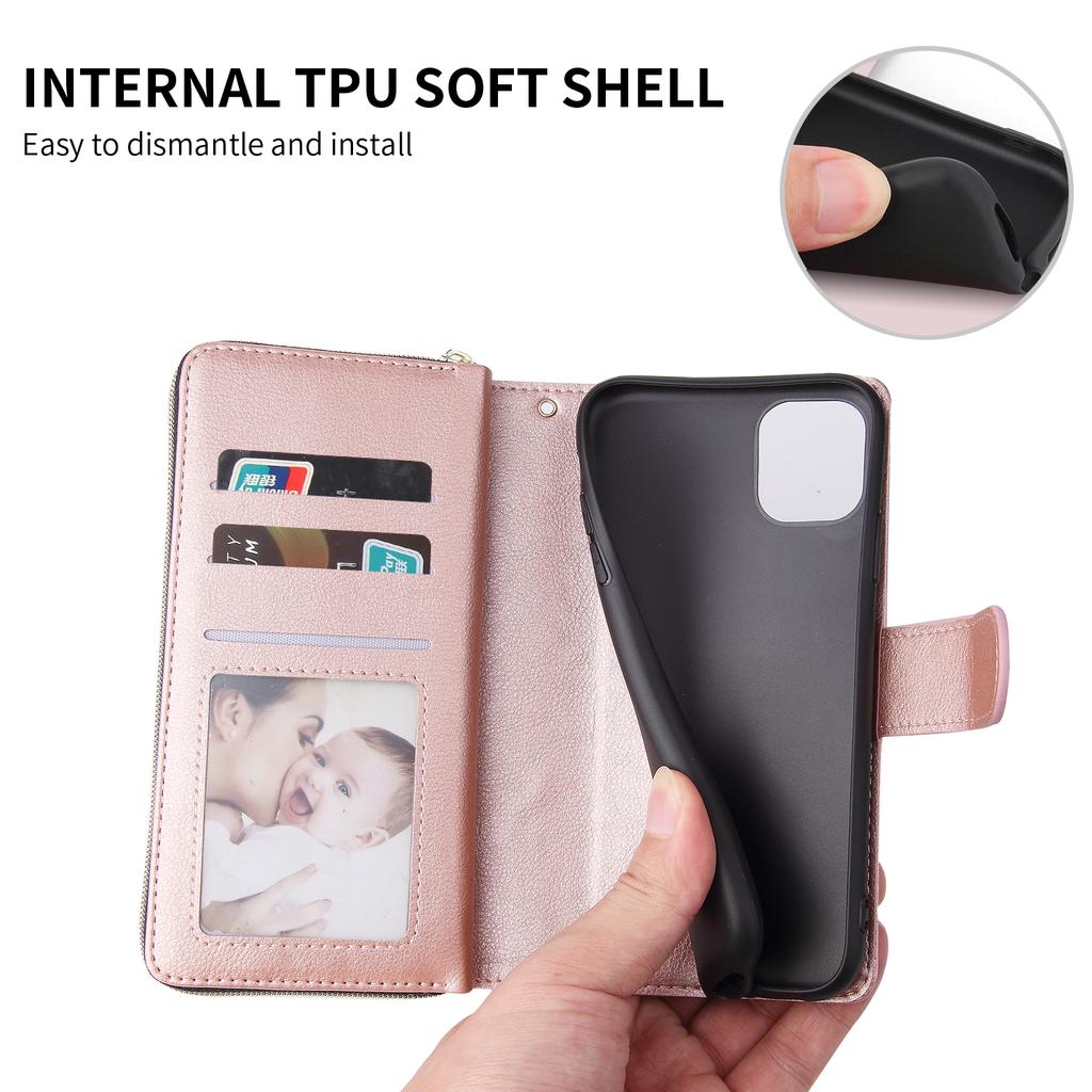 Reißverschluss Kartenfach Geldbörse Lederhülle Für Samsung Galaxy S25 Ultra S24 Plus S23 S22 S21 A06 A16 A55 A35 A15 Flip Tasche Hülle