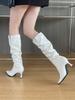 But Knee Boots Thin Heel Pointed High Boots 2025 Autumn New Thin Boots Long Boots Sleeve Boots Do Not Drop