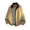 Men's Lapel Button Jacket Retro Versatile Contrast Color Work Jacket