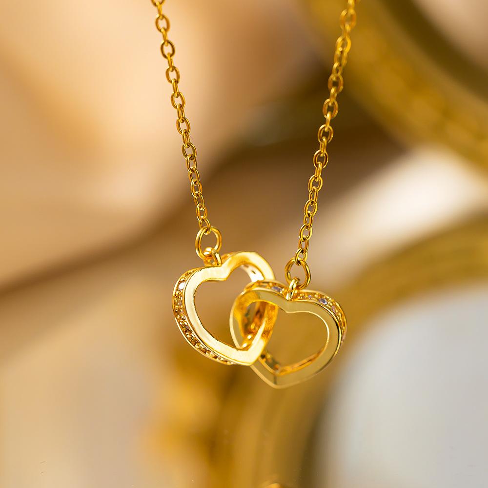 Elegant Luxury Full Zircon Copper Micro Inlaid Necklace Women Simple Exquisite Collarbone Chain Necklace