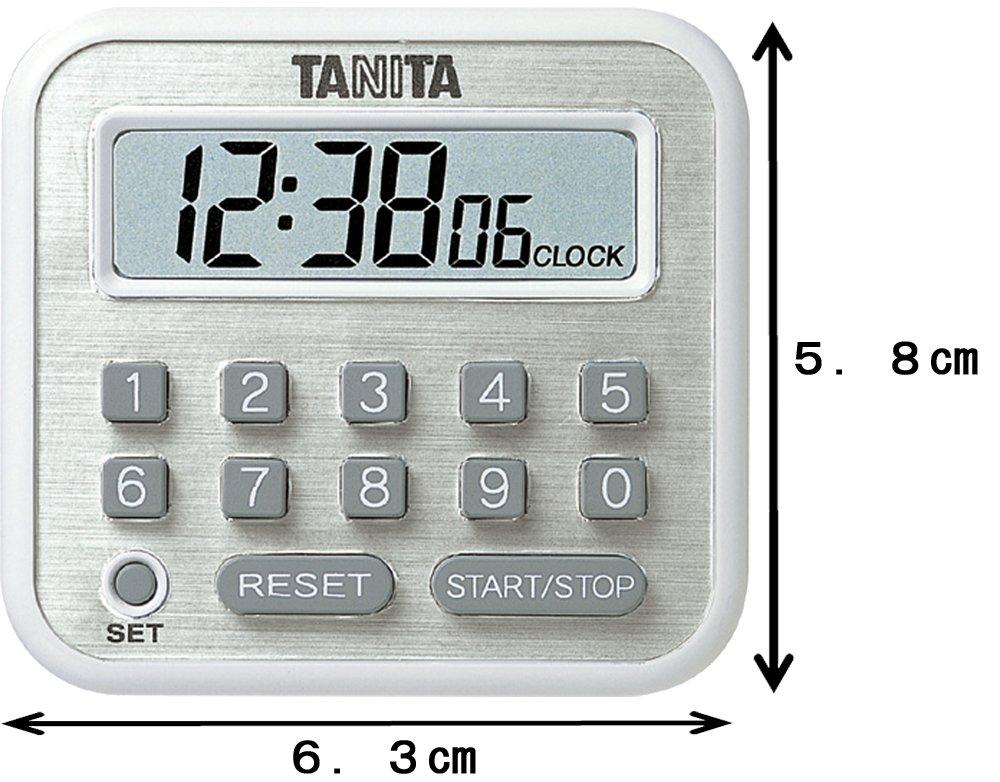Tanita WH Timer with Magnetic 100 Ideal for Research and Experiments TD-375 Keypad, Hours, White,