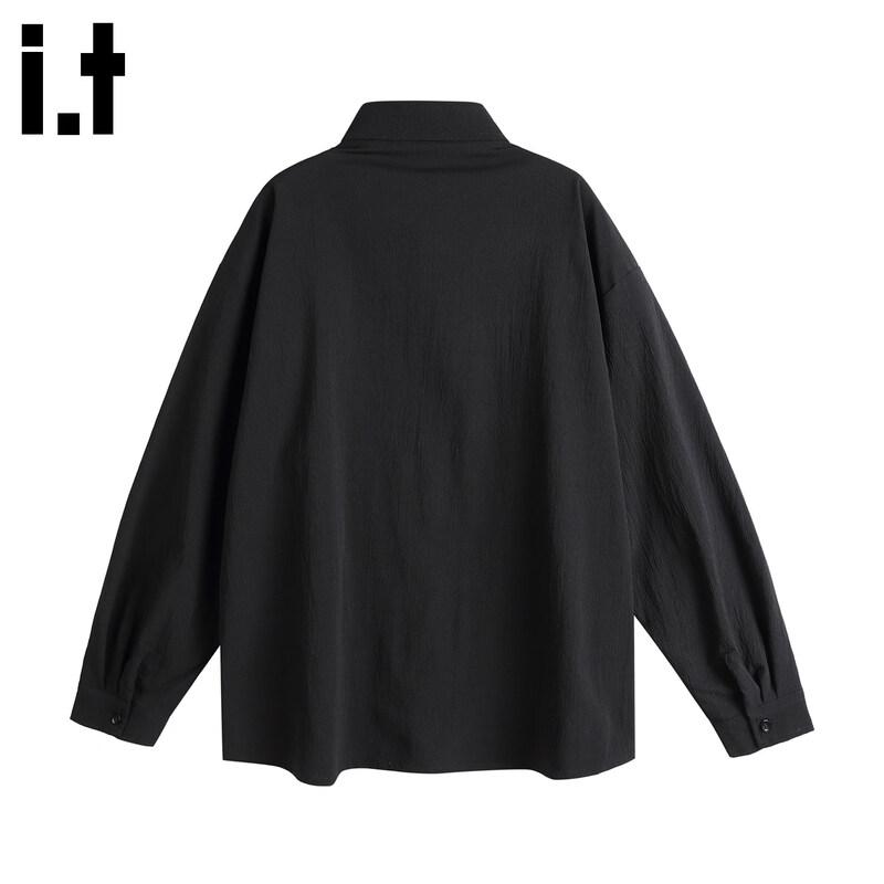 :CHOCOOLATEit Men's New Chinese Style Embroidered Loose Long-Sleeve Shirt Jacket