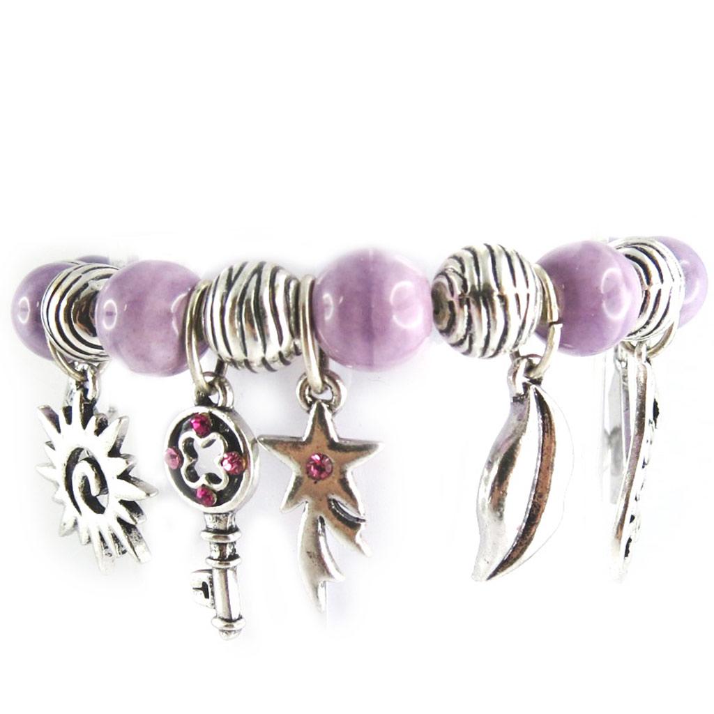 NOA [G0334] - Silver Purple 'Gypsy' Designer Bracelet