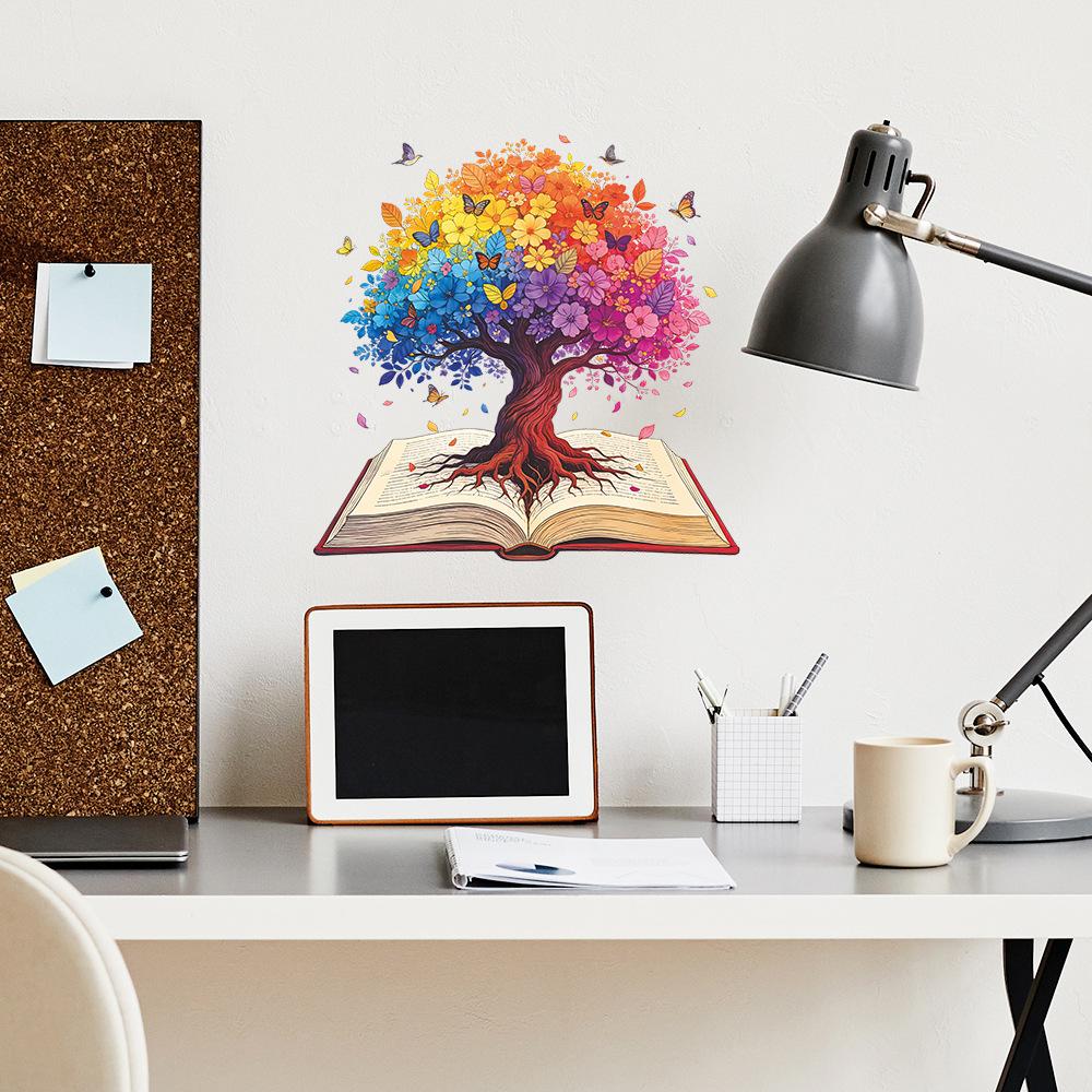 Creative Magic Book Wisdom Tree Children's Bedroom Study Room Home Wall Decoration Wall Stickers