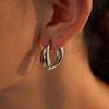 Unusual Solid Stainless Steel  Yin Yang Huggie Hoop Earrings for Women Chunky Statement Taiji Thick Ear Hoops Trend