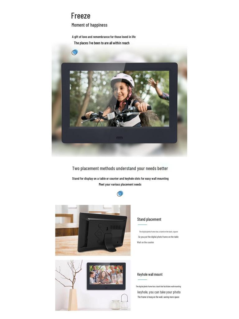 7-Inch HD Digital Photo Frame Display for Hotel Reception
