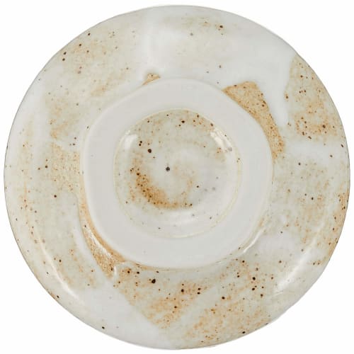 Ale-net Matcha Bowl, White, 12 x 7.5cm, Yuki Shino, Mino Ware