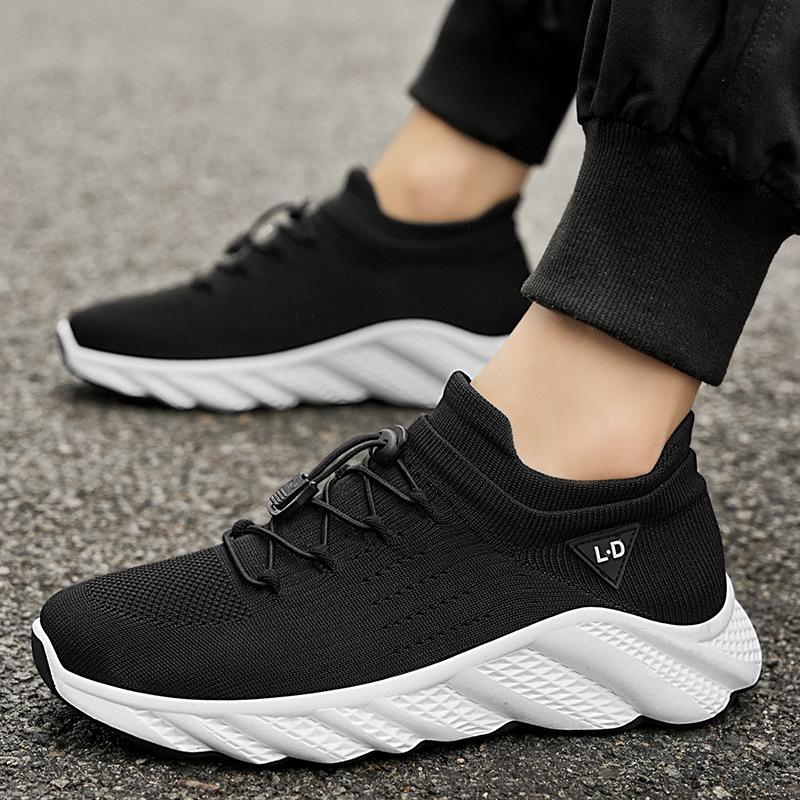 2025 autumn new fashion men's shoes breathable mesh fly-woven socks shoes running casual shoes men's sports shoes