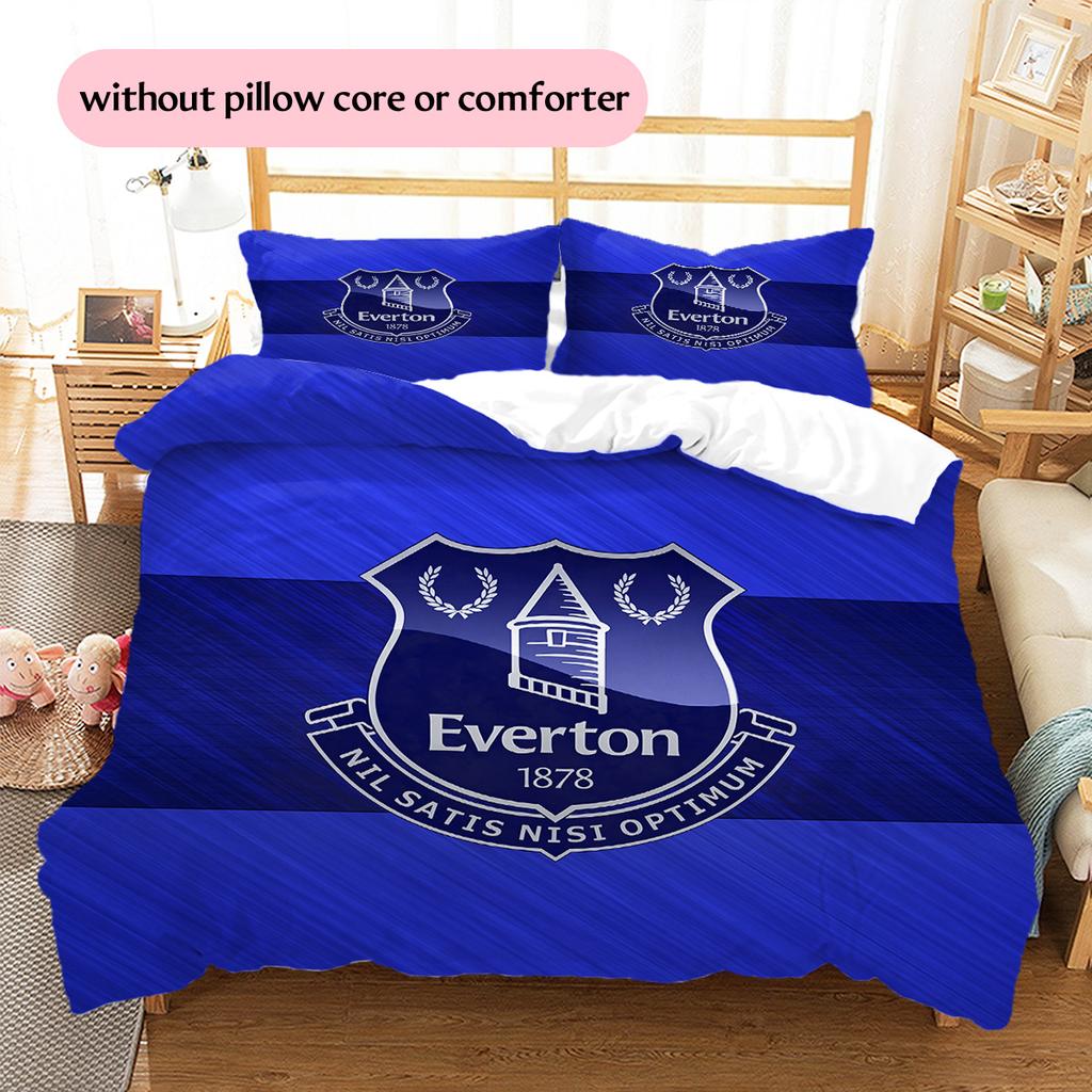 Everton F.C.  Pattern Bedding Quilt Set  Home Decoration  Gift (1 * Duvet Cover + 2 * Pillowcase  Without Core)