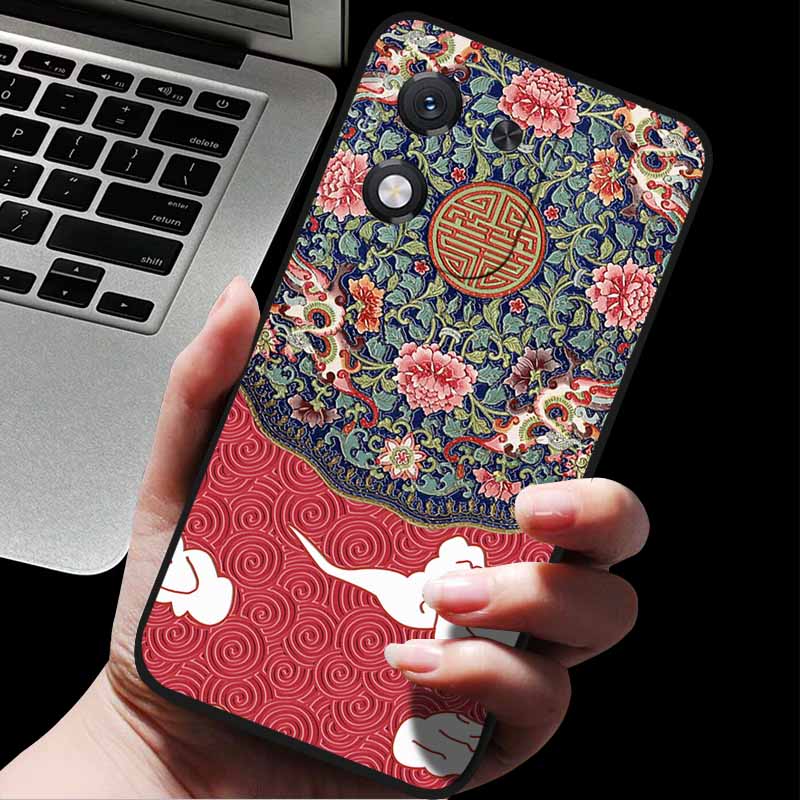 For Honor X70i 5G ABR-AN00 3D Relief Flower Emboss Soft Silicone Back Cover For Honor X70i X70i 5G Relief Emboss Case Honor X70i