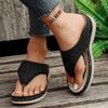 European and American style toe casual large size shoes women wear slope heel flat bottom beach cool slippers women spot