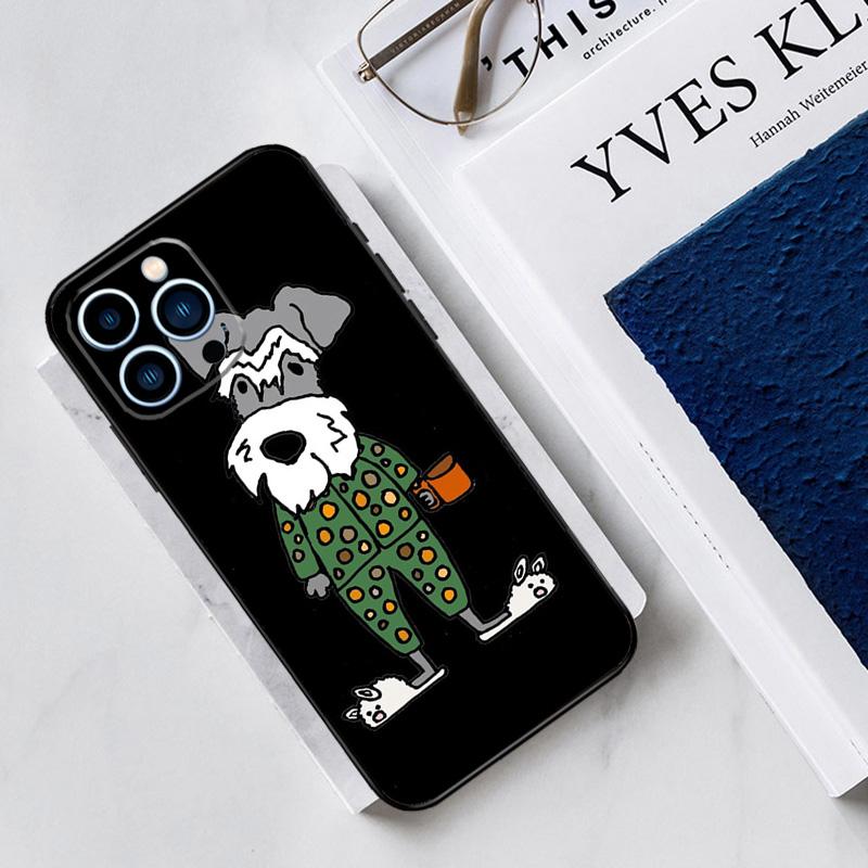 Cartoon schnauzer dog Case For iPhone 17 Air 15 14 13 12 11 16 Pro Max Mini 16 15 Plus 16e Funda Silicone Cover
