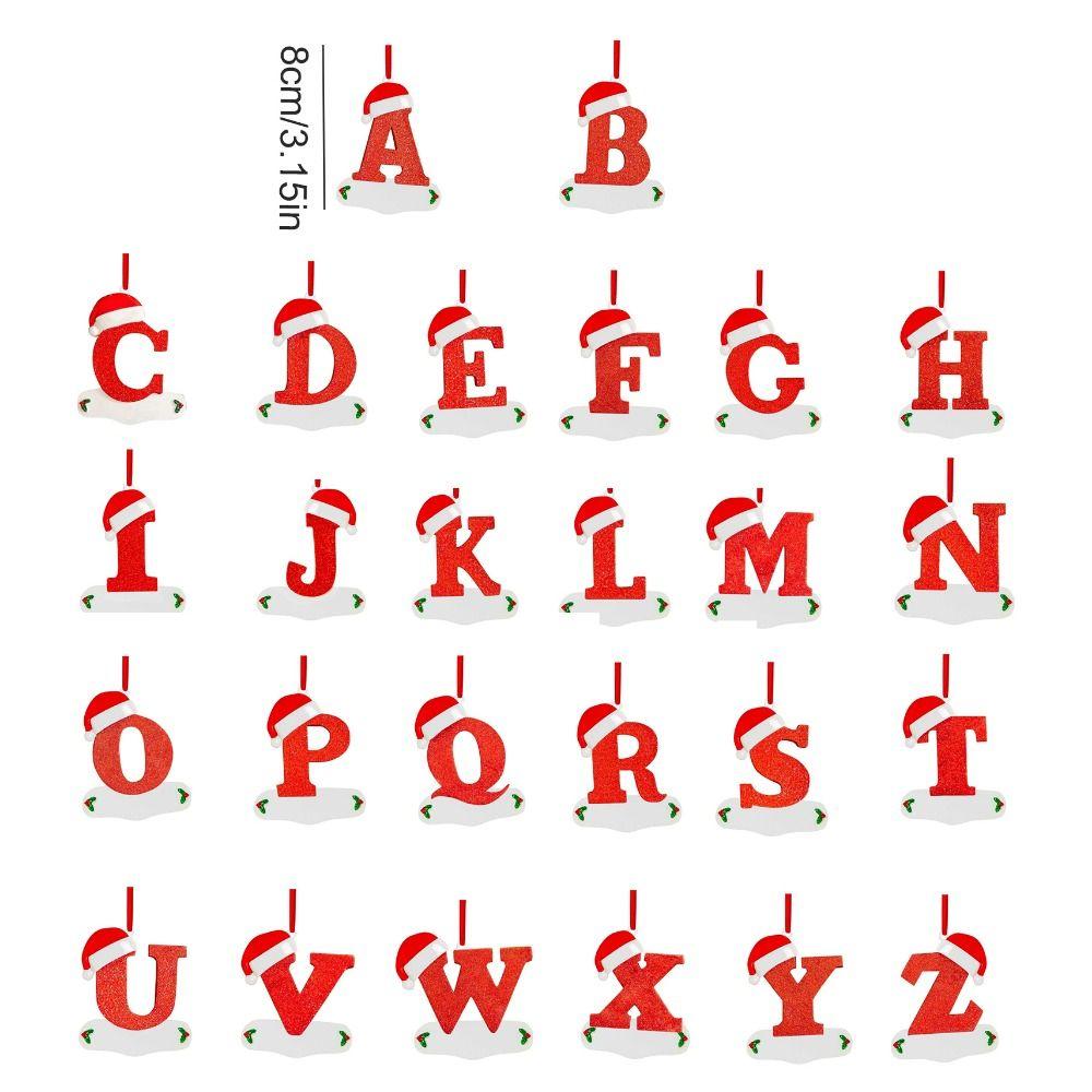 26 Letters Christmas Wishing Tree Pendant A-Z Xmas Tree Blessing Letter Pendant  DIY Decoration