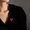 Red Heart Brooch Women Lapel Pin Decorative Brooch Pin Stylish Heart Coat Sweater Pin Gift for Friends Family