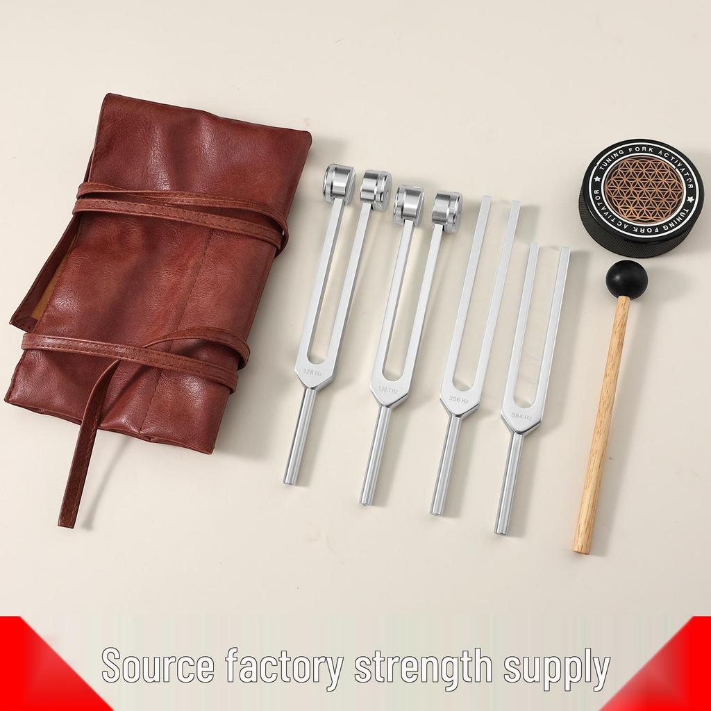 Aluminum Alloy Yoga Sleep Aid Tuning Fork Set with Leather Case