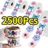 500-2500pcs Butterfly Flower Sticker 8 Design Colorful Butterfly Decals Cute Stickers Party Decoration Scrapbook Stationery