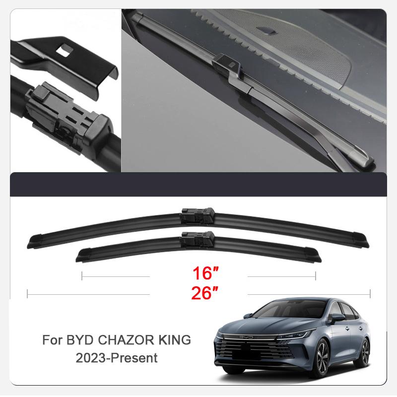 2PCS Car Blade Windshield Wiper Windshield For BYD ATTO YUAN PLUS CHAZOR KING DOLPHIN HAN SEAGULL MINI SEAL SEALION 7 SHARK SONG