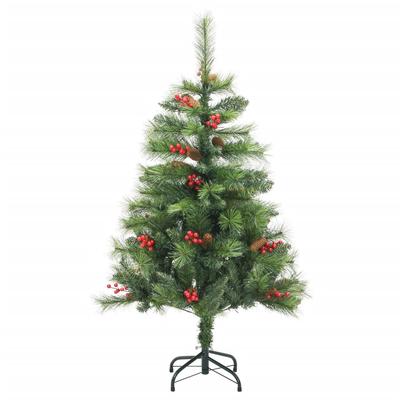 Artificial Christmas Tree Foldable with Pine Cones & Berries 150 Cm