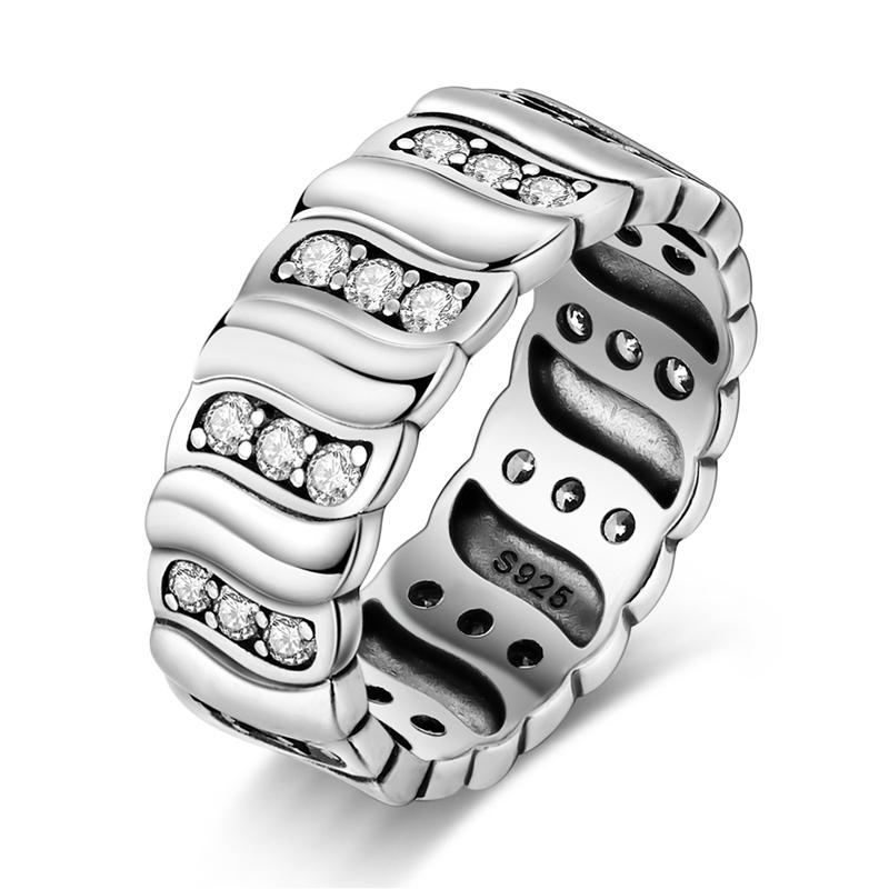 New Style 925 Silver Fashion Shining Zircon Ring Shiny Stone Simple Trendy Rings For Women Popular Wedding Jewelry Gift