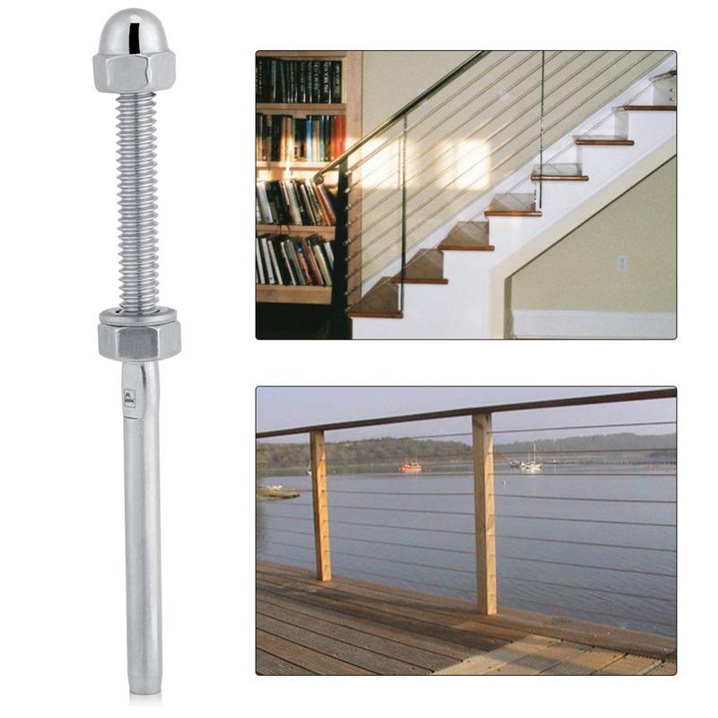 10Pcs Stainless Steel Threaded Tensioner Stud Ends for 1/8'' Cable Railing System High Quality