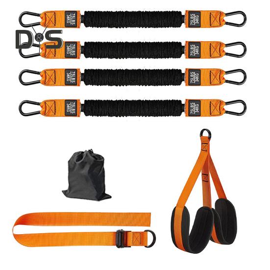 

1 комплект резинок для подтягиваний 150/225/300 фунтов, прочный резиновый пояс для подтягиваний с подставкой для ног, регулируемый для домашнего спортзала, тренировок, турника, резинка E оранжевый