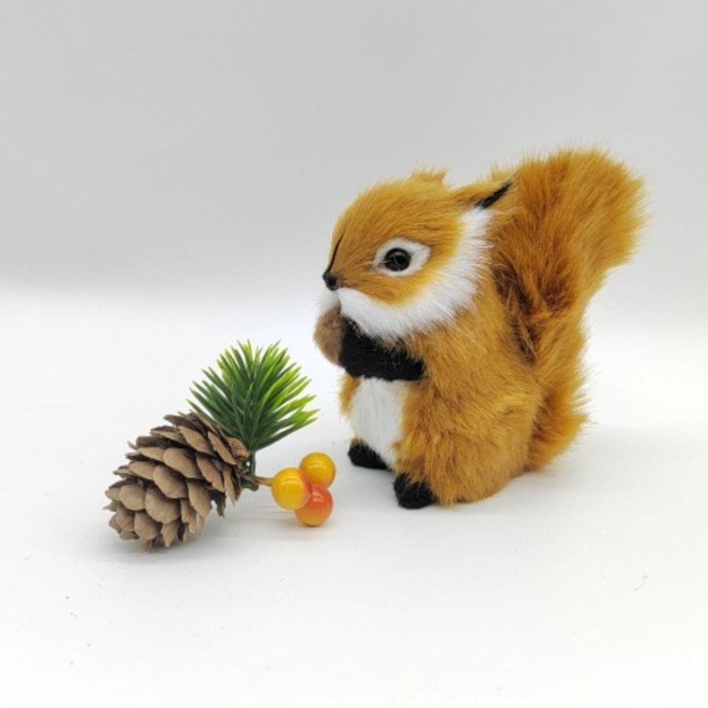 PP Cotton Squirrel Plush Toy Big Tail Squirrel Stuffed Plushie Doll Plush Squirrel Doll  Home Decor