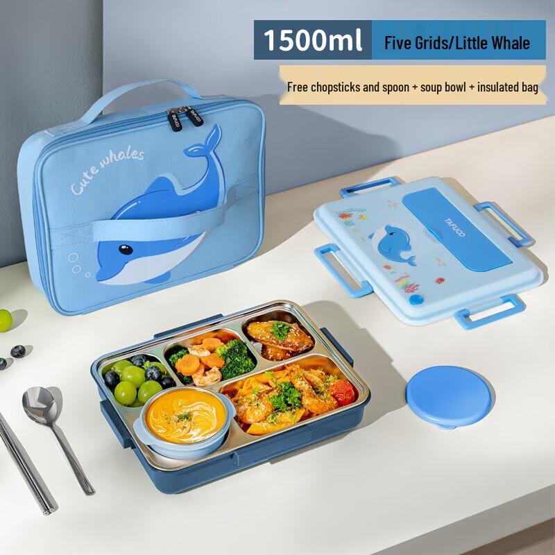 TAFUCO 316L Stainless Steel 5-Compartment Lunch Box